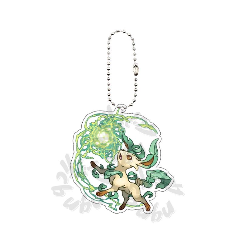 Cartoon MEW  Eevee POCKET Acrylic Keychain Students Anime Kawaii Key Ring Backpack Jewelry Charm Ornament Gifts for Friends Toy