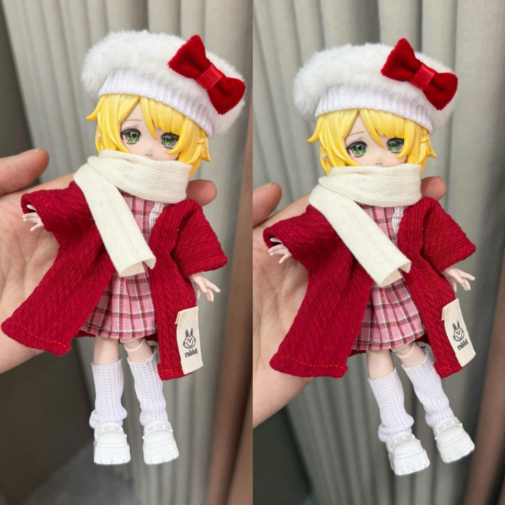 For 11-17cm OB11 Dolls Trendy Girl Forest Style Autumn Winter Dressing Set Doll Accessories Outfit for 8/12 BJD Clothes