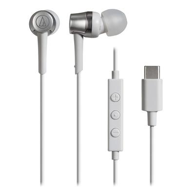 Auriculares Audio-Technica ATH-CKD3C WH con micrófono, cable USB tipo C, 1,2 m, color blanco