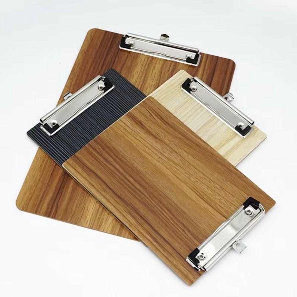 Wooden A4 Memo Folder Hardboard Document Holder Practical Writing Clipboard Student Use