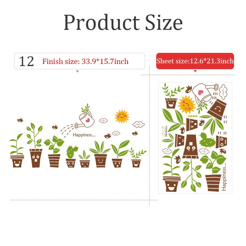 

Зеленый лист, горшечные растения, цветы, настенные наклейки, сделай сам, наклейки на стены для дома, интерьер комнаты, креативные обои, декор, съемные наклейки из ПВХ