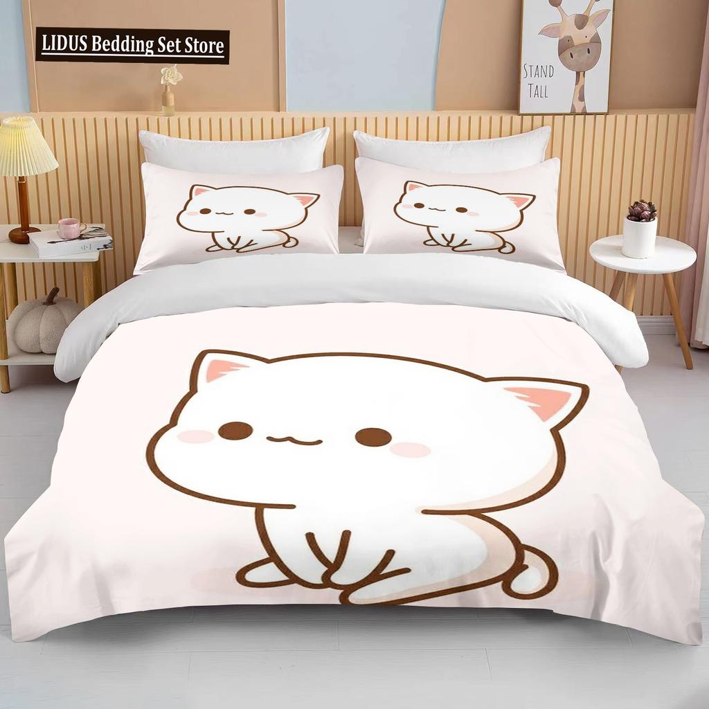 Bubu Dudu Cartoon Cute Bear Kawaii Christmas Gift King Twin Double Boys Bedding Set Microfiber Or Polyester Duvet Cover Set