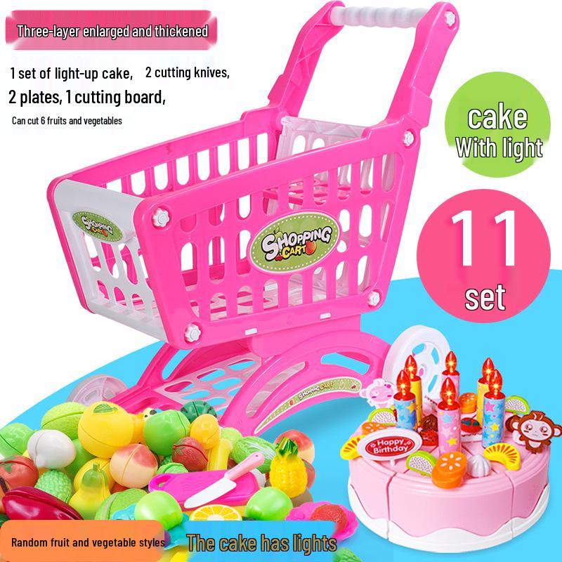 Kids' Shopping Cart Toy Set with Fruit Cutting (Multiple Sizes)