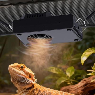 Reptile Ventilation Fan with Thermometer Digital Display Adjustable Bird Cage Accessories Quiet for