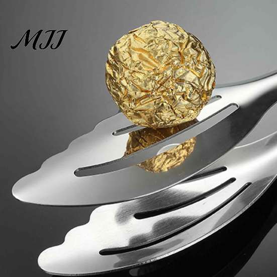 Metal Tongs for Steak Kitchen Tongs, Stainless Steel Buffet Food Serving with Non-Slip Grip, Long Handle Barbecue Hollow Out Grill Cooking,