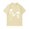 Men's 100% Cotton Crew Neck Short Sleeve T-Shirt, Distressed Sneaker Footprint Print Casual Comfortable Breathable Lightweight Tee for Daily Wear Stre