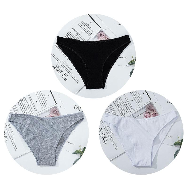 Slip in cotone da donna Vita bassa Mutande bikini sportive femminili Elasticità Intimo confortevole Mutandine da donna Lingerie M-XL XL
