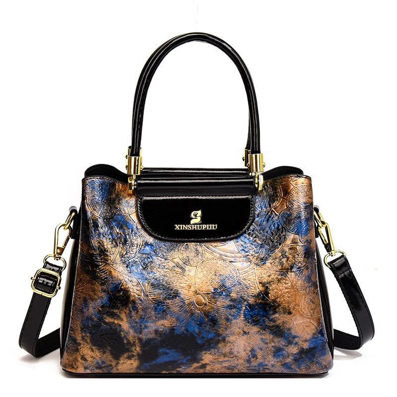 Women's Retro Hollow PU Leather Tote Bag Fashion Hundred Senior Sense Crossbody Bag Retro Satchel Handbag Tote Bag