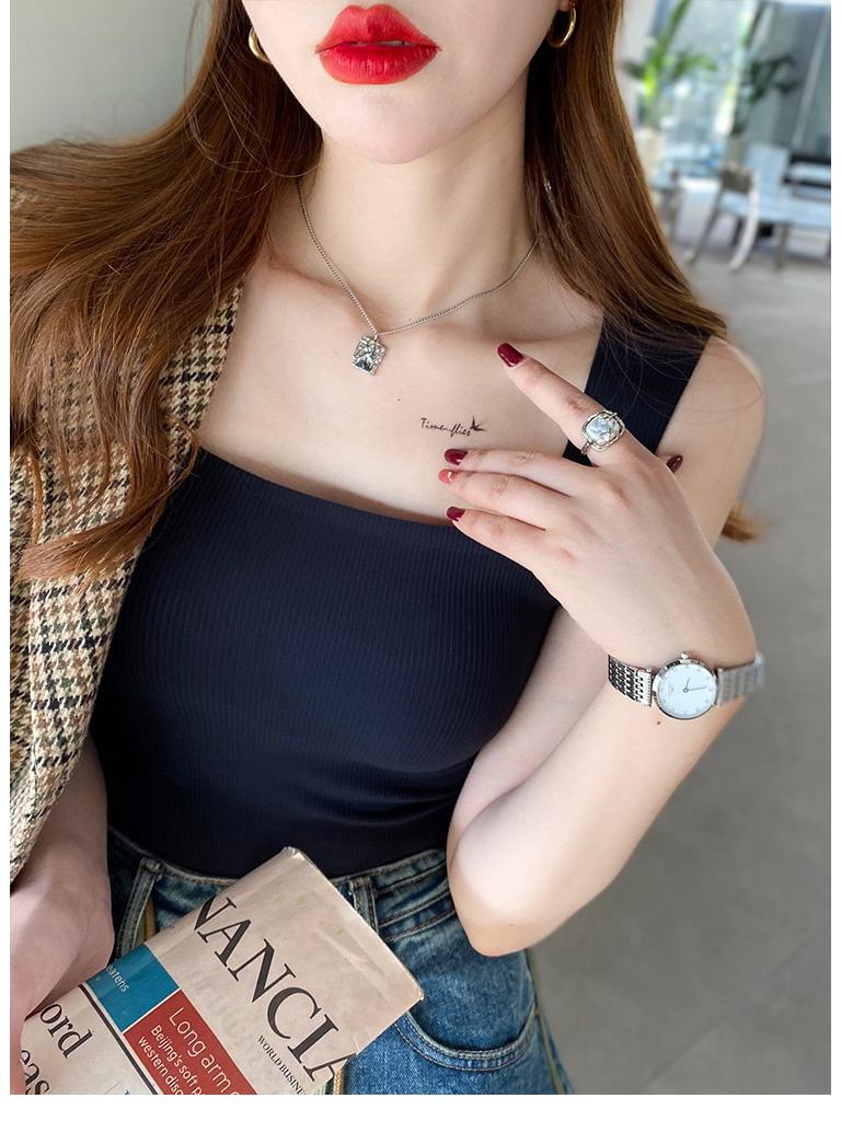 

Women s Seamless Silk Vest: Versatile Sleeveless Top & Built-In Bra One Size (fits 80-135 jin) чёрный