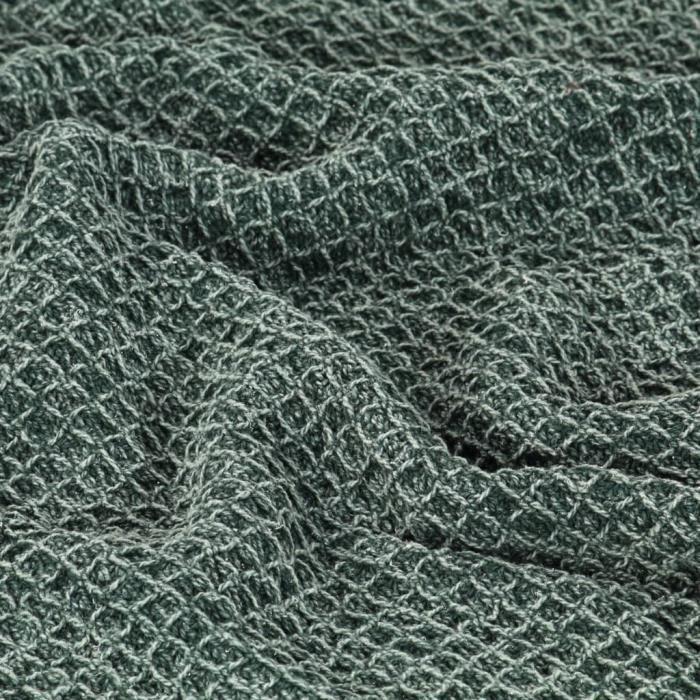 Couverture - vidaXL - 125 x 150 cm - Coton 100% - Vert foncé - Design contemporain