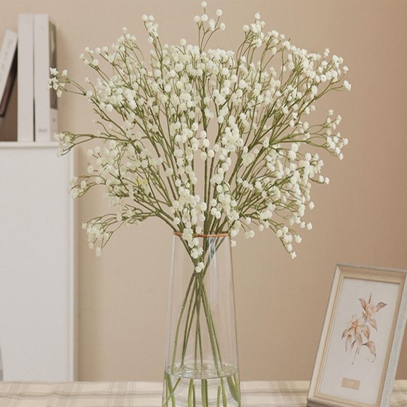 25Pcs Realistic Faux Gypsophila Flower For Wedding Bouquets Outdoor Indoors Decoration Long Time PVC Materials User Friendly Design