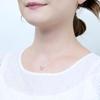 THE KISS Disney Princess Cinderella Silver Necklace 40cm DI-SN540CZ - Women's Double Ring with Blue Stones, Gift Box & Message Card