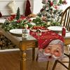 Red Santa Bell Table Flag Snowflake Merry Christmas Table Flag Outdoor Family Party Kitchen Table Decoration Table Flag