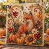 Artistic Faux Pearl Bead Painting Autumn Kit, Fall Theme Art DIY Kit for Festive Seasonal Craft Kits Adults, Fox Pumpkin 3D Set Thanksgiving
