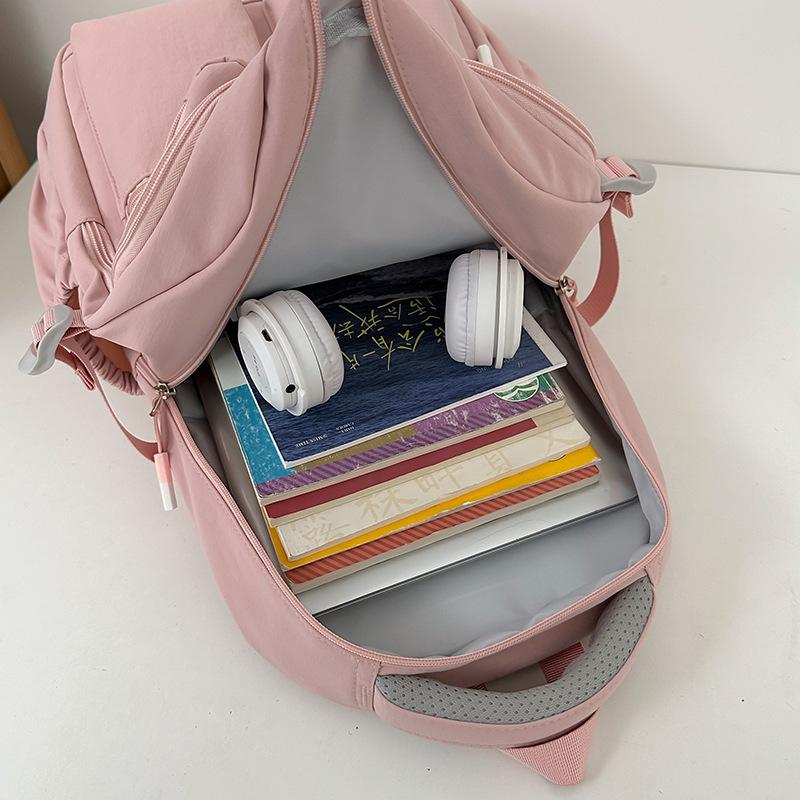 Versatile Work Style Schoolbag Simple Solid Color College Student Large Capacity Japanese Backpack Travel Backpack