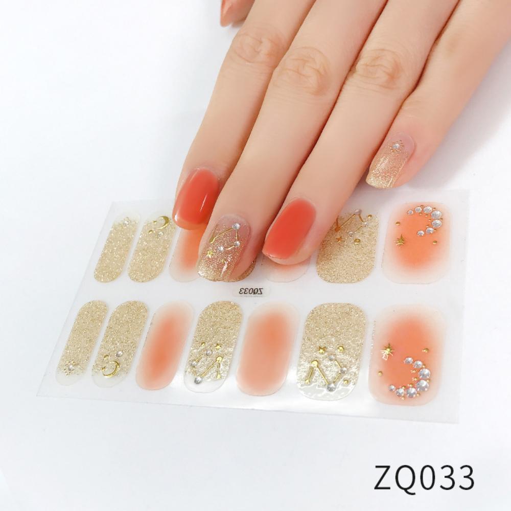 Whitening Three-dimensional Nail Sticker Full Sticker Waterproof Nail Patch Advanced Sense Simple Wind Nail Polish Glue