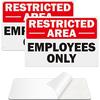 Restricted Area Employees Only Sign, 2 Pack 9”x6” No Enter Sign with Strong Adhesive Tape Rust Free Aluminum Fade Istant for Indoor or Outdoor