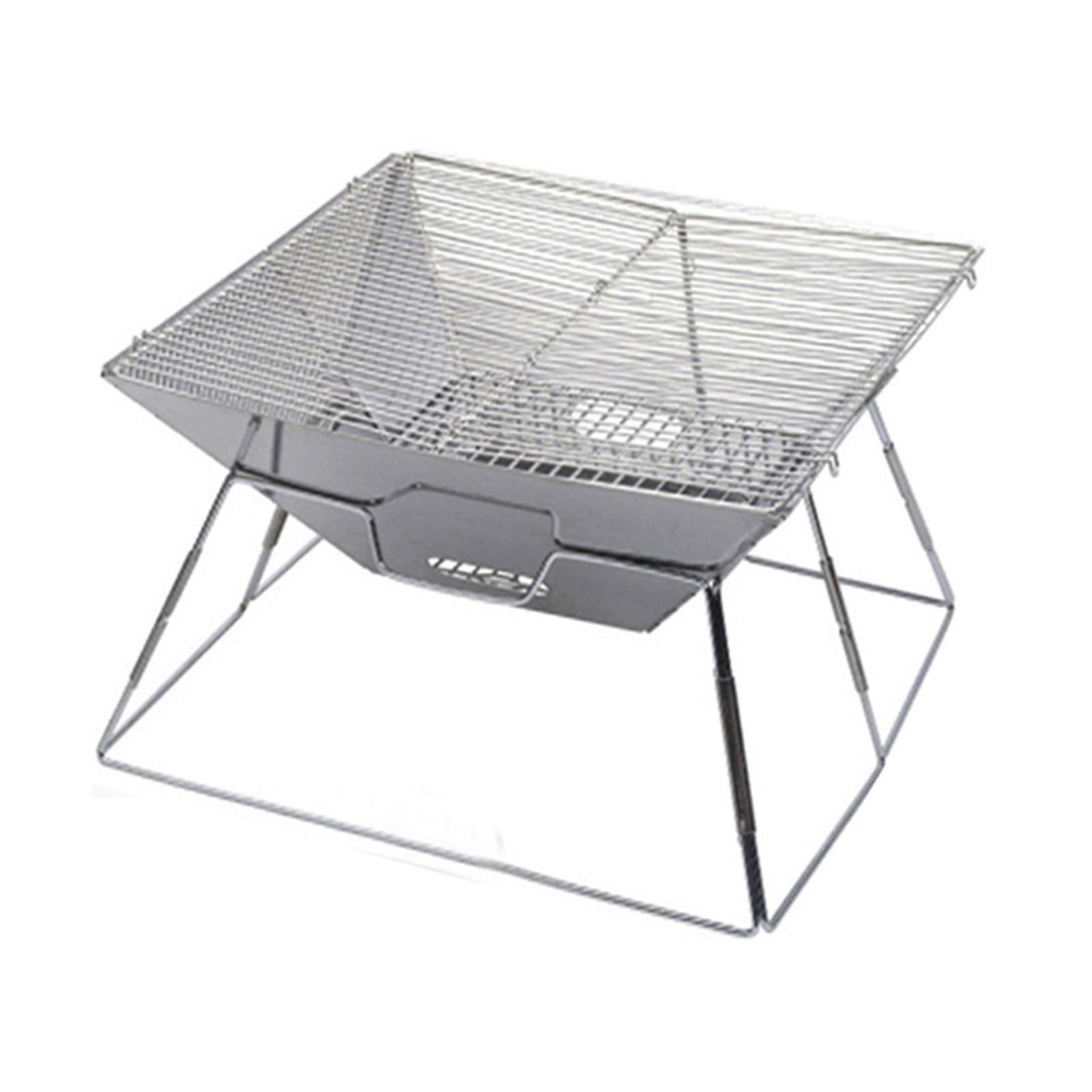 Igeteck Unisex Barbecue Grill Stainless Steel Portable Folding Camping Bbq Charcoal Grill For Home Outdoor Picnic