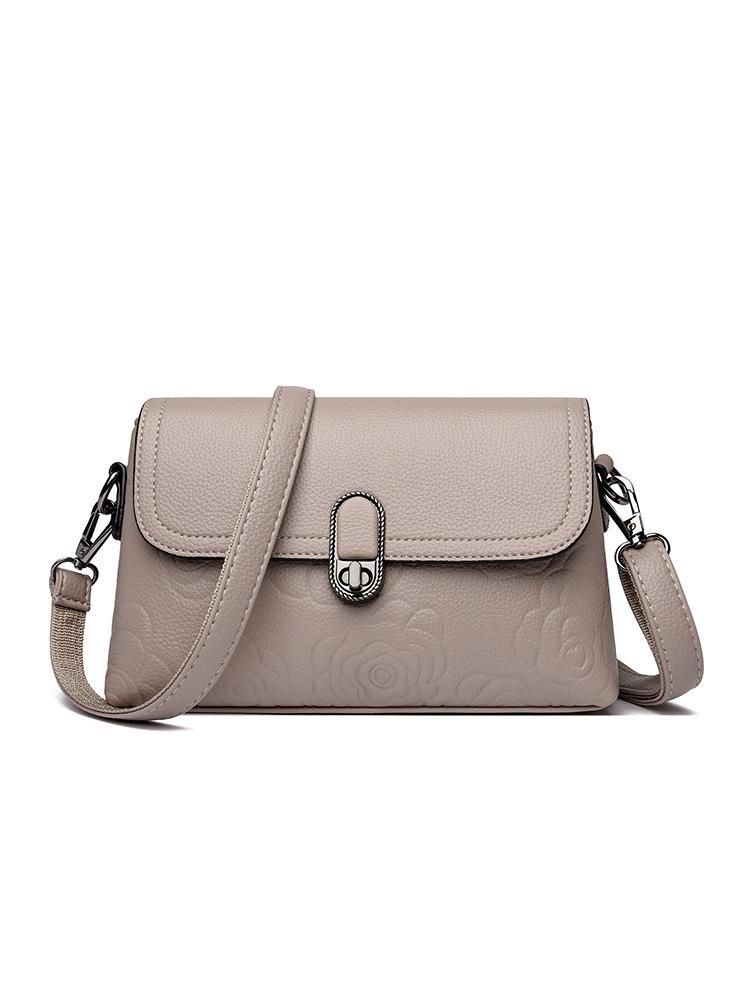 

2025 new lock single shoulder women s bag large capacity embossed messenger bag women s versatile cover fashion small square bag хаки