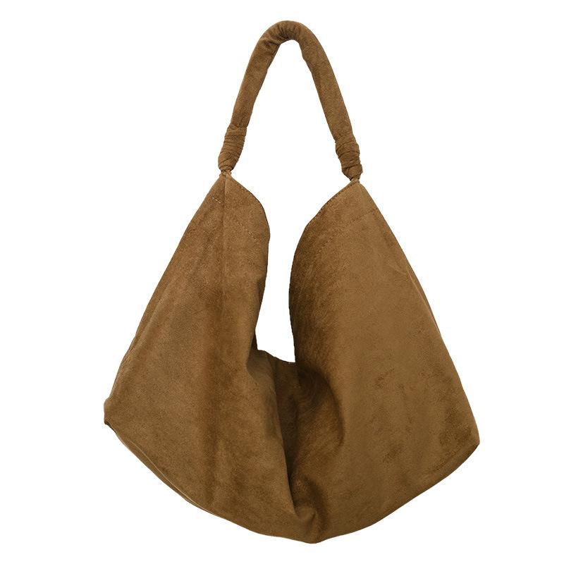 

Canvas bag shoulder bag messenger bag retro large capacity simple student class bag tote bag 45*16*30 коричневый