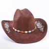 Beliebter europäischer und amerikanischer klassischer Wildleder Western Cowboyhut für Herren und Damen, großer Schirm, bestickt, Outdoor-Sonnenhut