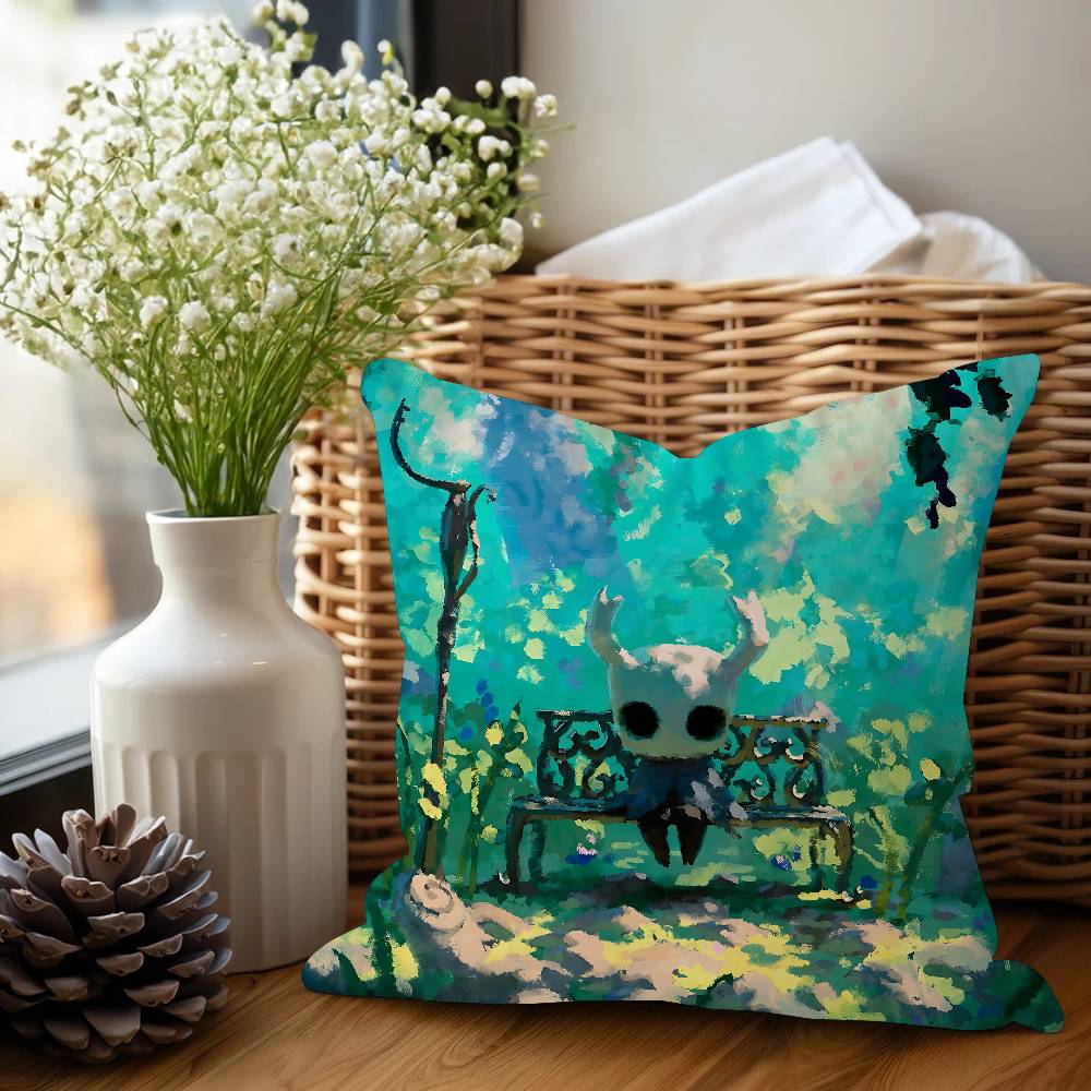 H-Hollow Knight Decorative Room Aesthetics Pillow Case Home Decor Bedroom Sofa Bed Couch Pillow Cover 45x45