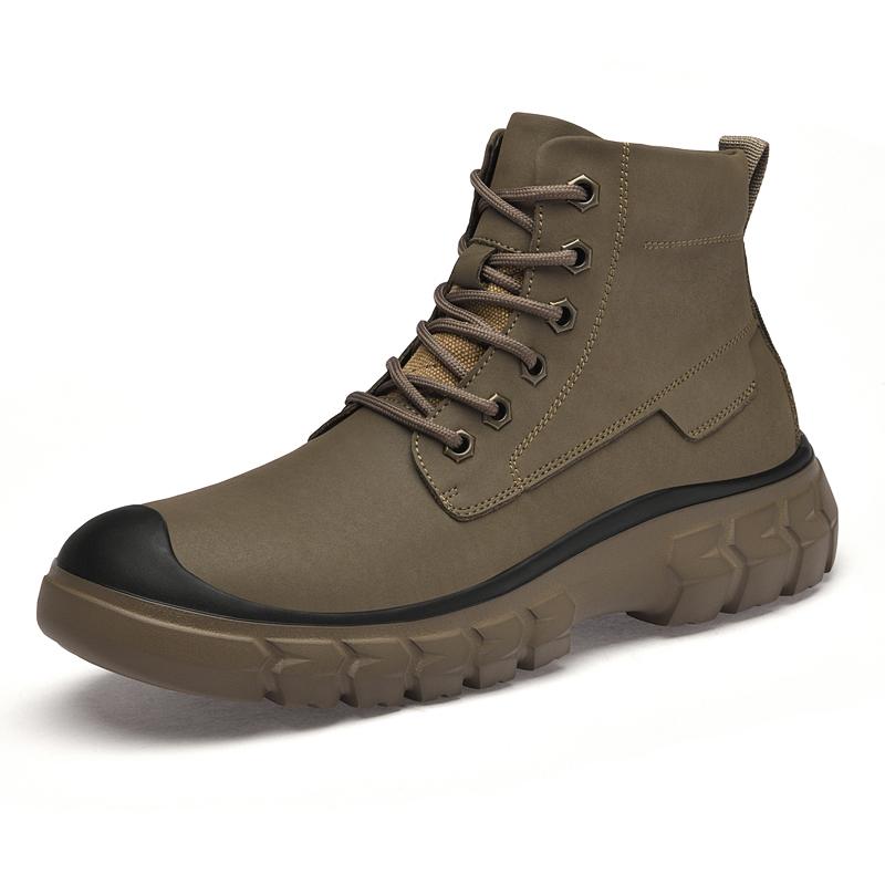 

Fashion Men s genuine leather boots High quality minimalist and comfortable style Outdoor leisure street autumn and winter shoes 39 коричневый