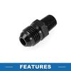 A ABSOPRO Female Flare Reducer Hose Fitting Adapter TF AN6 1/8 NPT Fuel Line Connector Aluminum Black