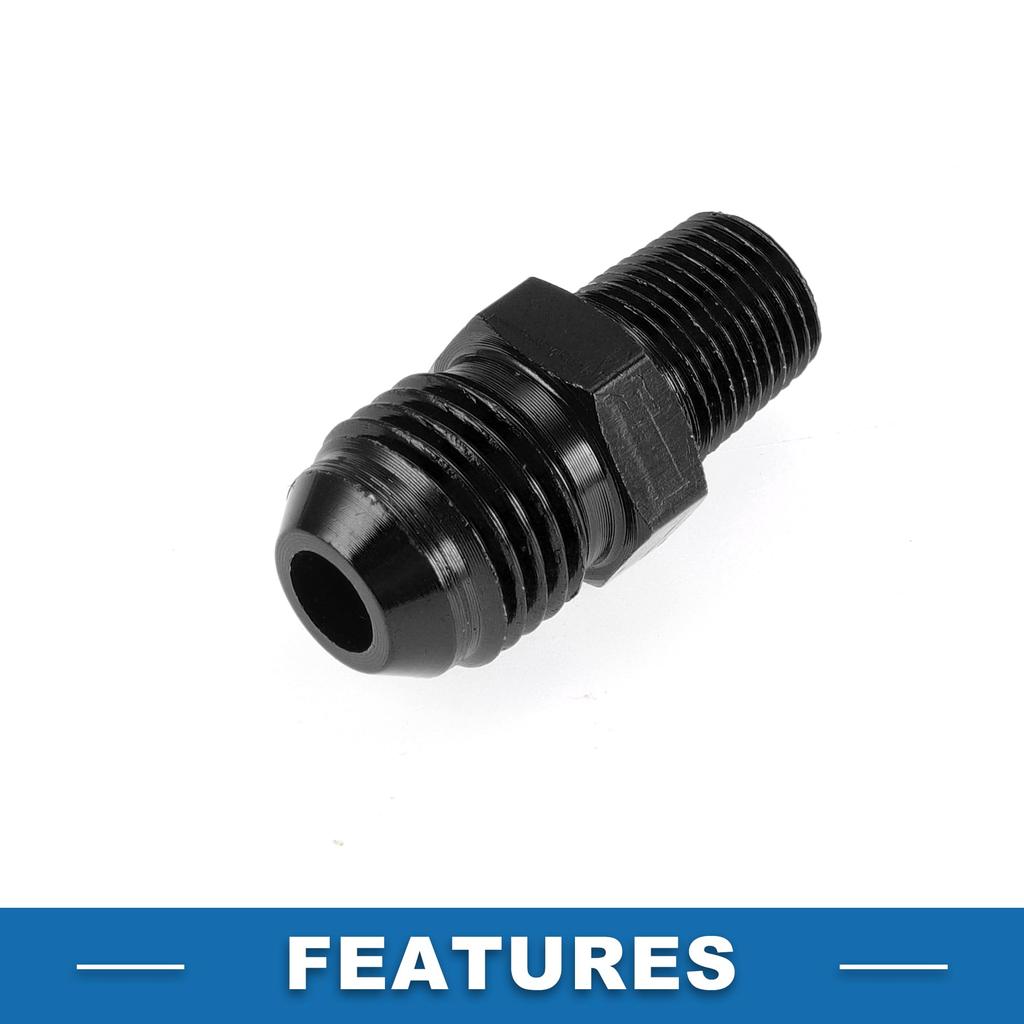 A ABSOPRO Female Flare Reducer Hose Fitting Adapter TF AN6 1/8 NPT Fuel Line Connector Aluminum Black
