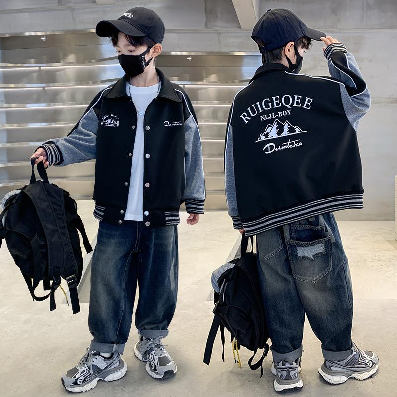 Boys Fashion Coat 2025 Spring and Autumn Children Handsome Sports Baseball Uniform