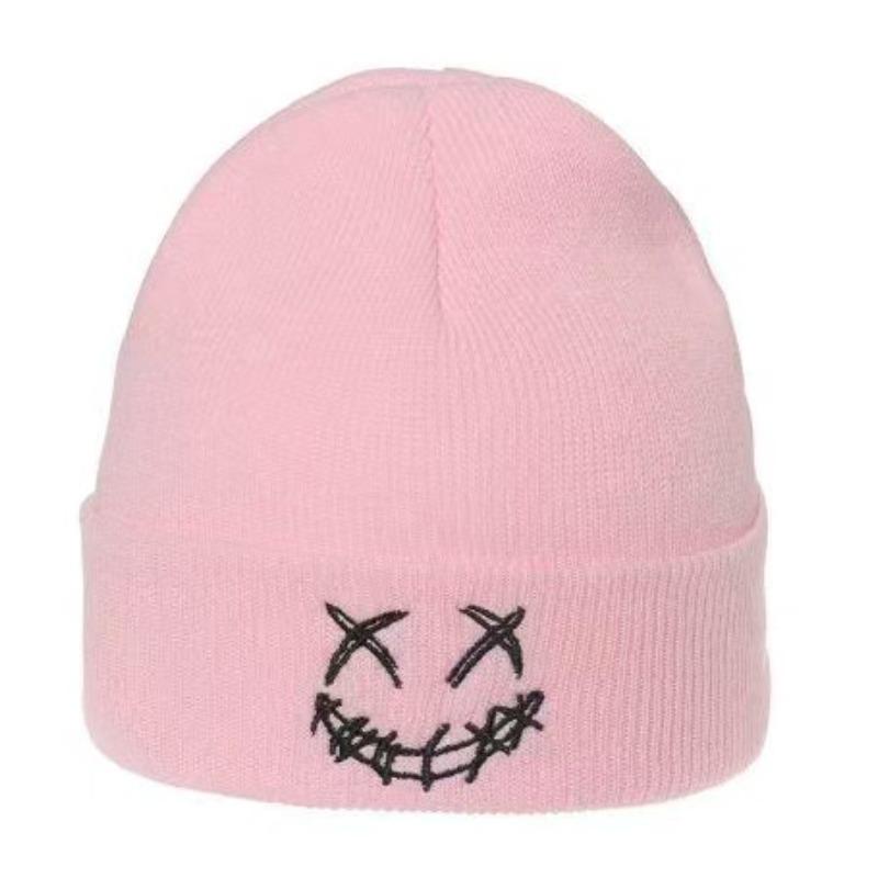 Buchstabenstickerei Strickmütze Herbst und Winter Mode Koreanischer Trend Vielseitige Wollmütze Pullovermütze für Damen und Herren Outdoor Thermomütze