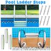 3 Pcs Pool Ladder Steps Replacement 18" Plastic Universal Heavy Duty Side Night Light Swimming Rung Step Pool Ladder With Screws