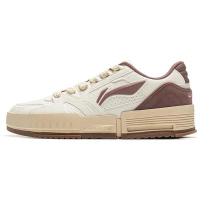 Li Ning Inner Side Slip Resistant Cushioning Abrasion Resistant Low Top Skateboard Shoes Men's White Umber AGCU335-3