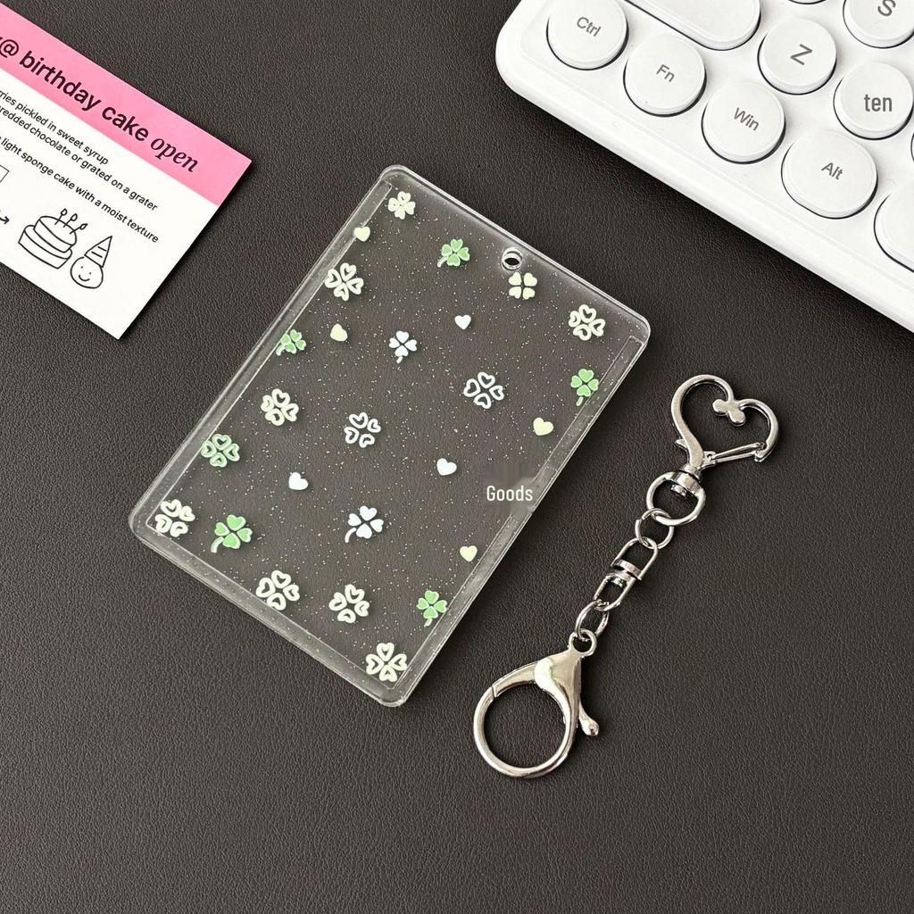 Colorful Snowflake Glitter Acrylic ID Card Holder Sleeve