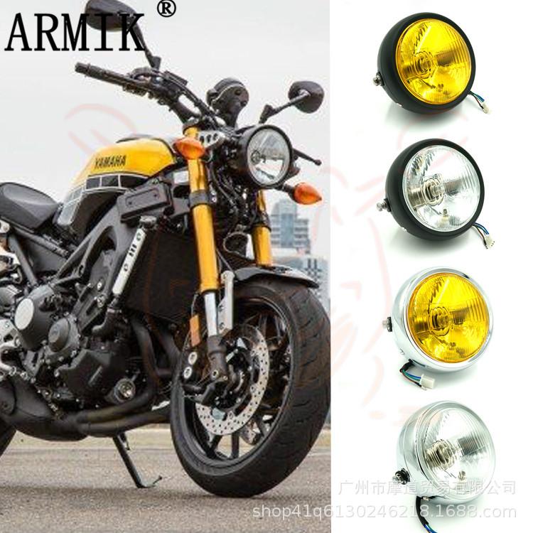 

CG125Модификация Ретро-фара GN125Ретро-круглая фара в форме черной ракушки Оптовые поставки мотоциклов