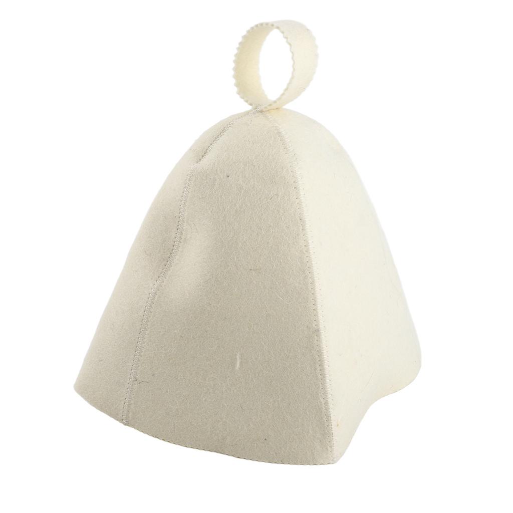 Beige Wool Felt Sauna Hat Cap for Russian Banya Sauna Hut With Hang Loop Supply