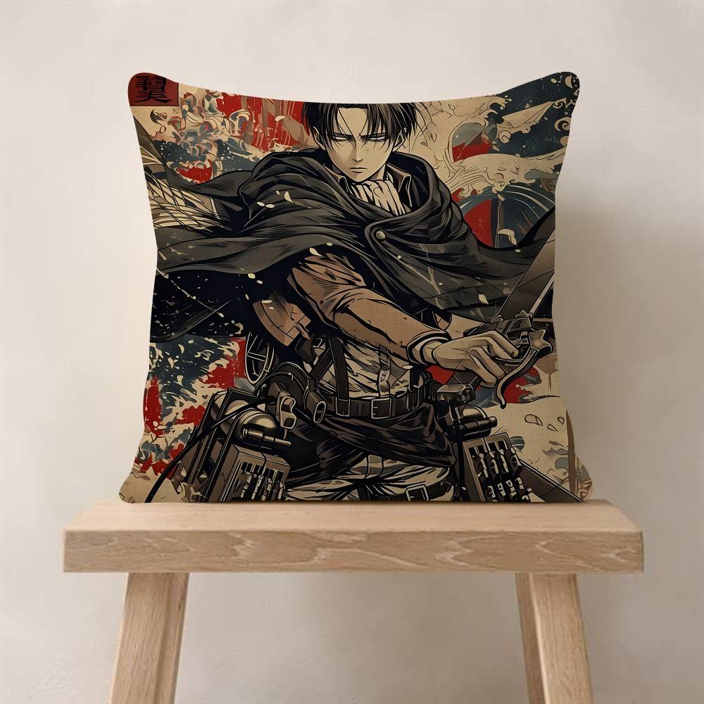 Vintage Anime AAttack On Titan Pillowcase Toon Gift Cushion Cover Bedroom Home Sofa Chair Seat Decor Pillow Case