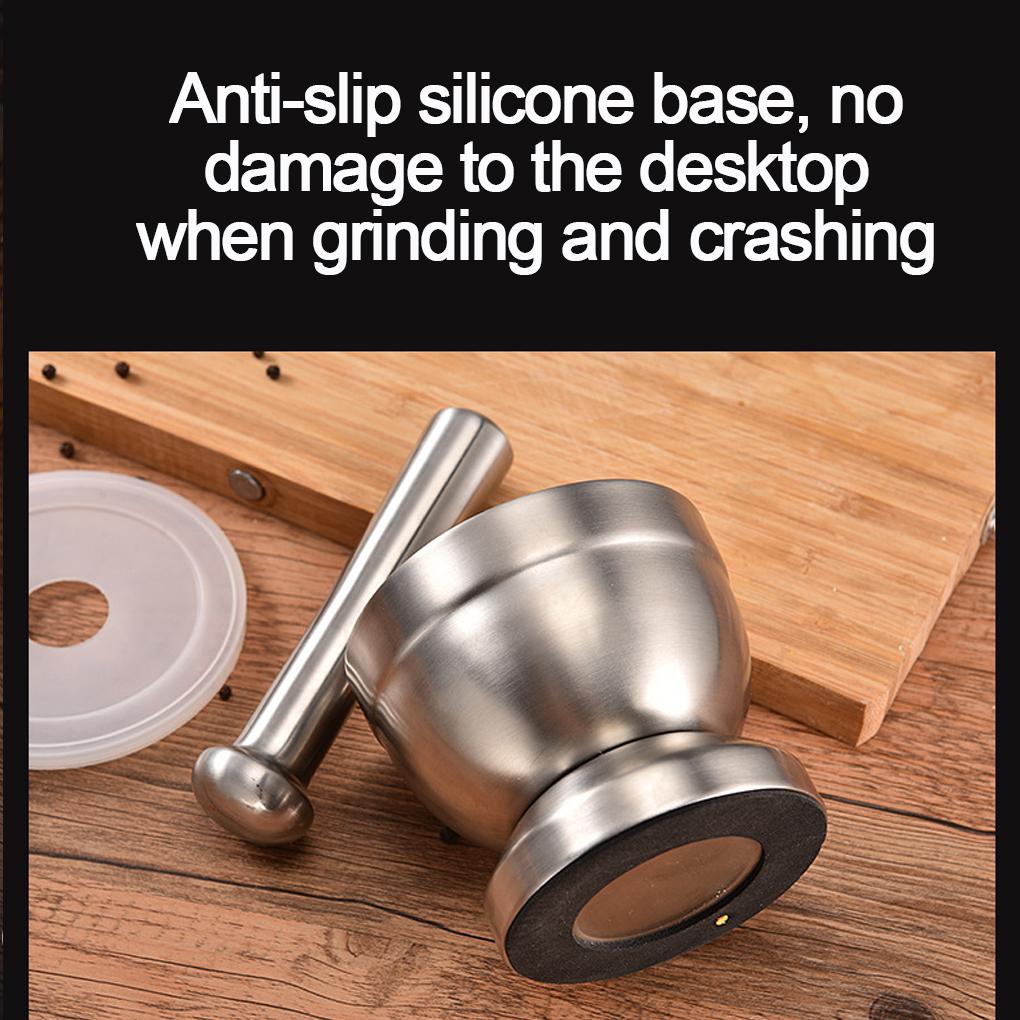 Stainless For Crushing Efficiently Durable Stone Pounding Jar Crushing Garlic Pestle Stainless Kitchen Ingredients