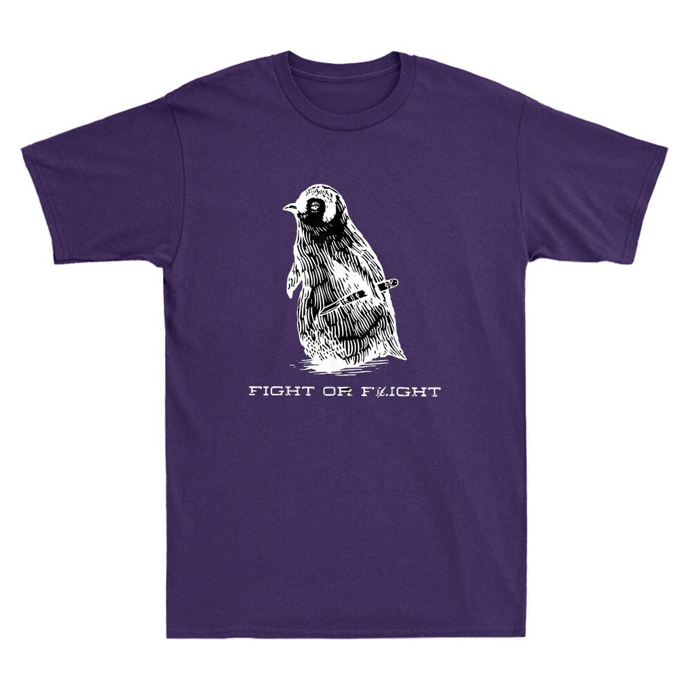 Kampf Oder Flucht Lustiger Pinguin Wortspiel Kampf Oder Flucht Meme Zitat Retro Unisex T-Shirt