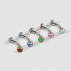 Stainless Steel Threaded Flash Film Ear and Eyebrow Studs for Piercing