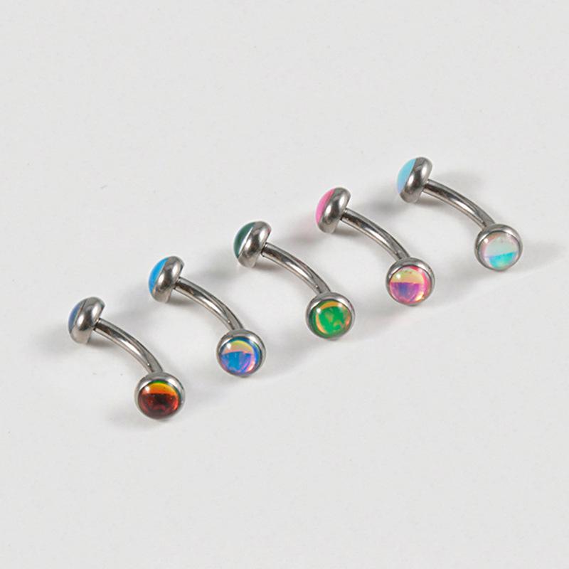 Stainless Steel Threaded Flash Film Ear and Eyebrow Studs for Piercing