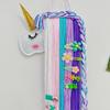 Unicorn Kids' Hairpin Storage Rack - Wall-Mounted Felt Animal Head for Children's Room Decor
