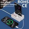 New 5 In 1 USB Adapters Docking Station with Speaker USB Type C Phone Holder Fast Charging Phone Charger Power Strip