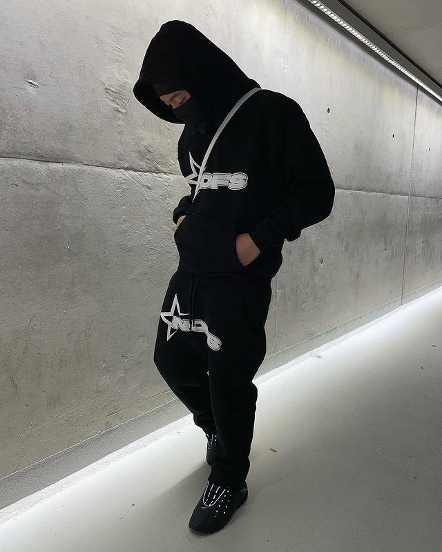 2024 Y2K Gothic Punk Rock Hoodie & Sweatshirt Set Streetwear