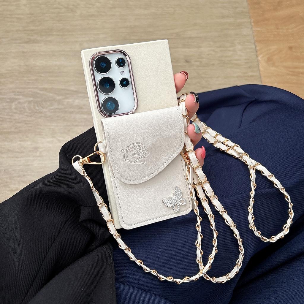 Crossbody Butterfly Leather Phone Case Multifunction Wallet Style for for S Series Shockproof Protection Cover Strip