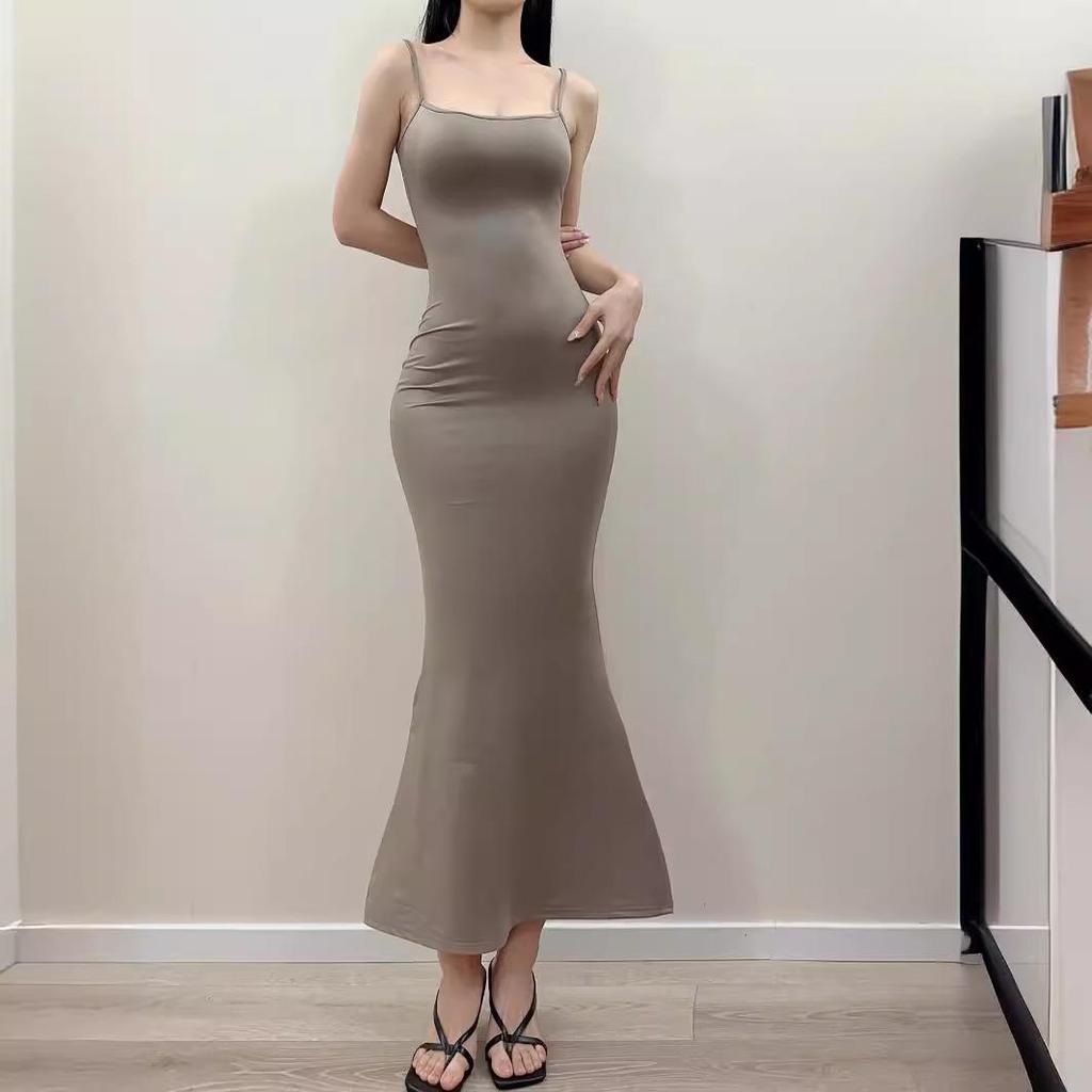 Šaty se sukní typu rybí ocas s tekutým povrchem - Léto 2024, Slim & Elastické boky, Styl americké horké dívky