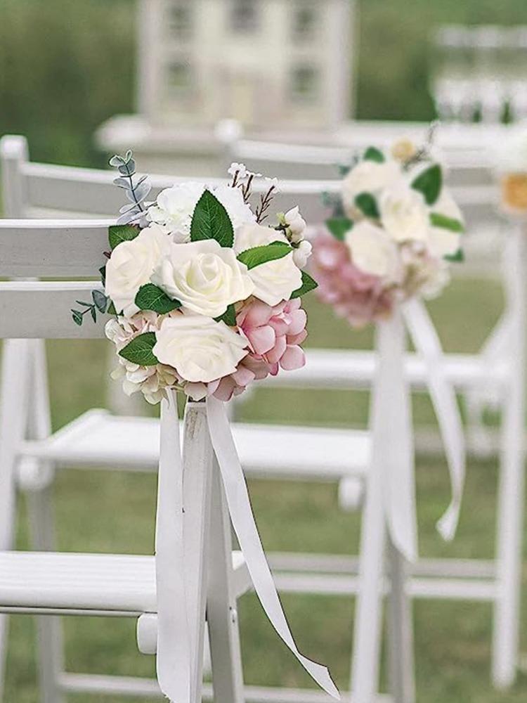 25 stuks 8 cm echt ogende schuim neprozen met stengels kunstbloem DIY bruidsboeketten voor bruiloftsfeesttafels balkondecoraties