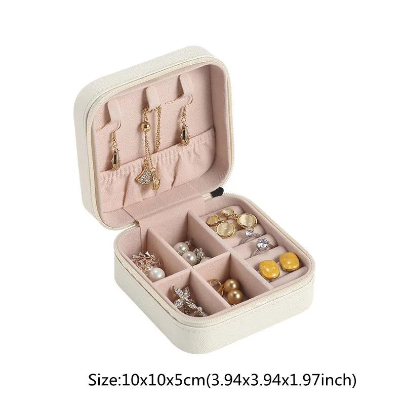 

Розовый органайзер для ювелирных изделий, коробка для колец, серьги, ювелирные изделия, чехол для хранения ювелирных изделий, подставка для макияжа, косметическая подставка, оптовая продажа, аксессуары оптом CHINA белый