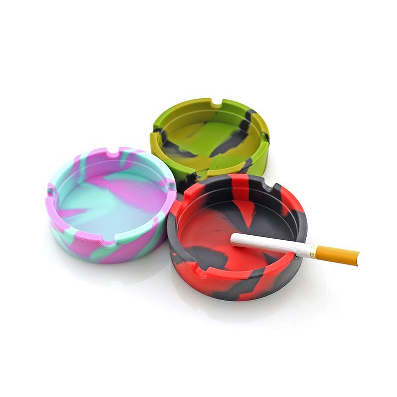 Portable Camouflage Ashtray Anti-Scalding Cigarette Holder Environmentally Friendly Soft Round Silicone Ashtray Ashtray Holder