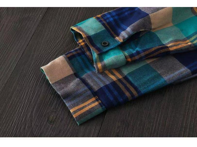 2024 Spring/Autumn Women's Korean Style Plaid Loose Mid-Length Plus Size Long Sleeve Shirt Jacket